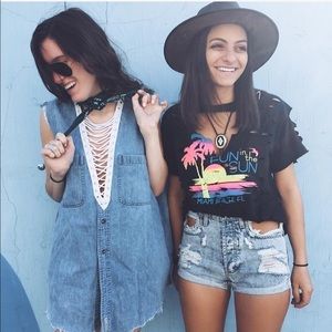 LF Denim Lace Up Shirt